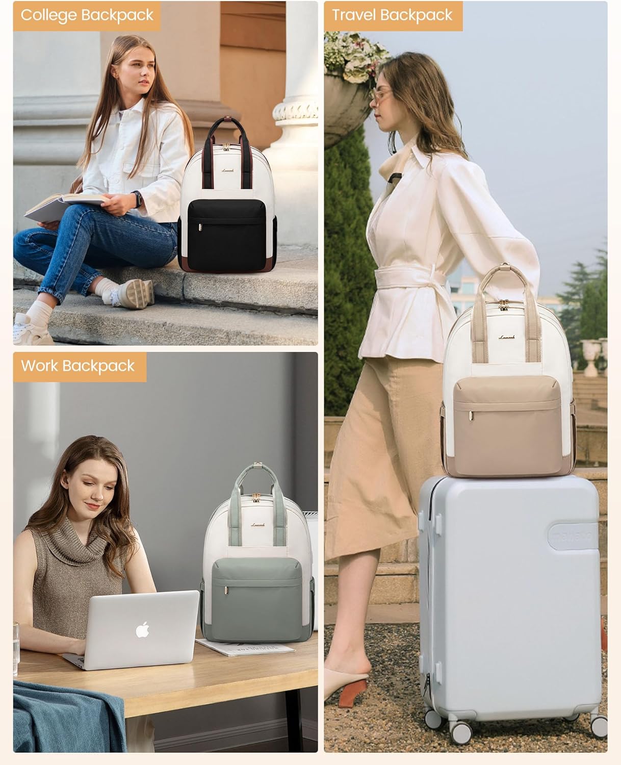 Thumbnail 6 de LOVEVOOK Laptop Backpack Womens for 15.6" Laptop – Waterproof, USB Port, Anti-Theft Pocket