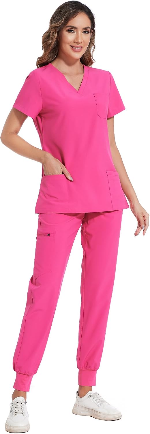 Thumbnail 2 de COZYFIT Women's Scrub Set with V-Neck Top, Jogger Pants and Stretch Fabric