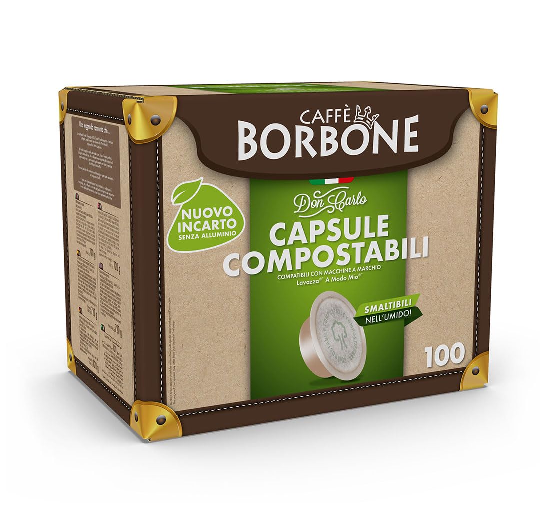 Detalle 2 de Caffè Borbone Don Carlo kompostierbare Kapsel – Rote Mischung, 100 Kapseln, kompatibel mit Lavazza A Modo Mio Haushalts-Espressomaschinen