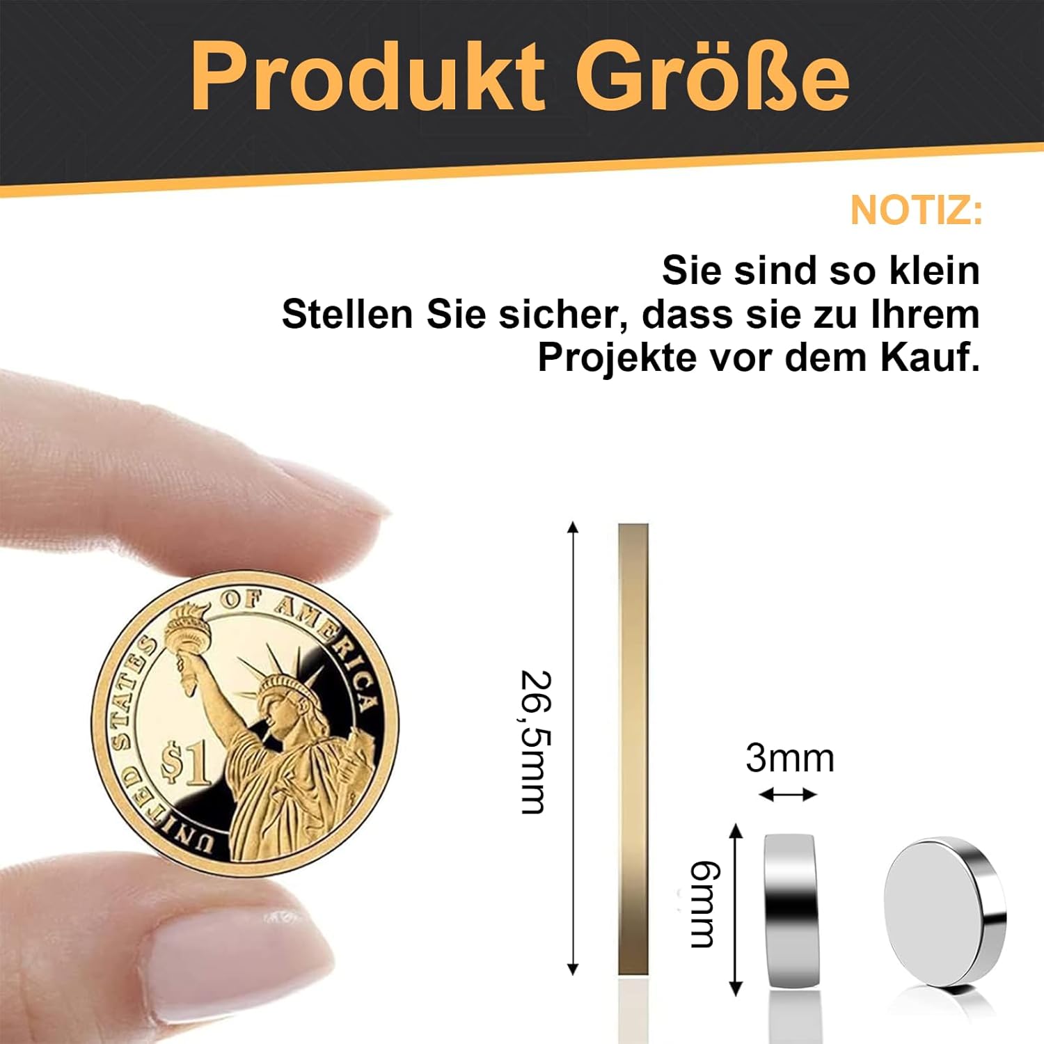 Thumbnail 1 de Delaga 100 Stück Magnetstarke Mini-Magnete 6x3mm – Stark, Rund, vielseitig verwendbar