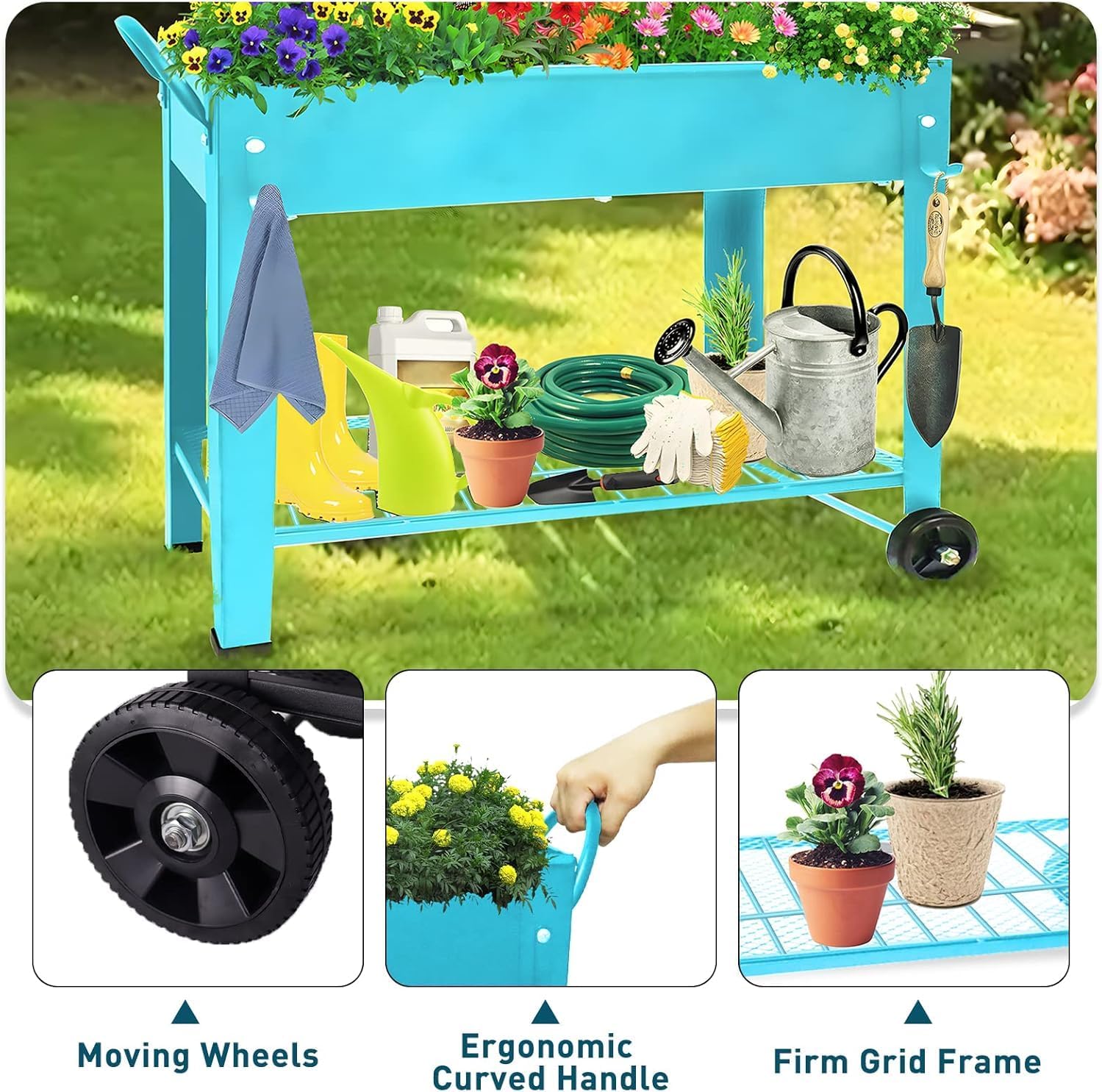 Thumbnail 4 de Huhote Raised Garden Bed 101x28x80 cm