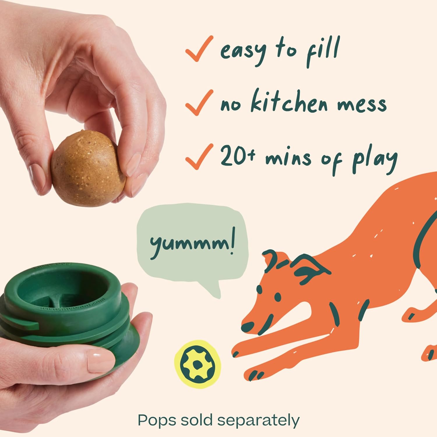 Thumbnail 2 de WOOF Pupsicle: Long-Lasting Interactive Dog Ball Toy for Small Dogs (10–25 lbs)