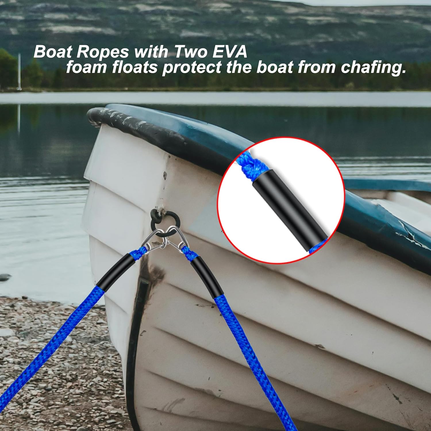Detalle de Festmacher mit 91 cm Bungee-Dockleine, 2 Stück – zuverlässiges Dockseil-Set mit integriertem Snubber