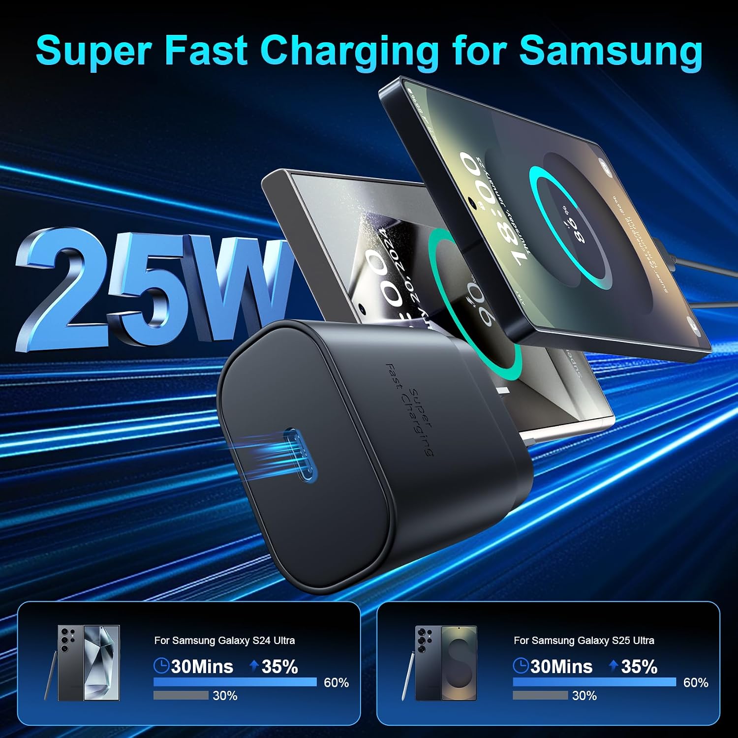 Detalle de Super Fast Charger Type C 25W USB-C Wall Charger