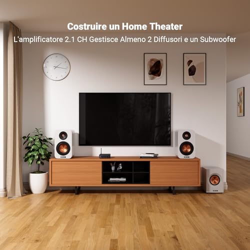 Detalle de Fosi Audio BT30D Pro Mini Amplificatore Bluetooth 2.1 Canali con Subwoofer – Potenza e Sensibilità HiFi