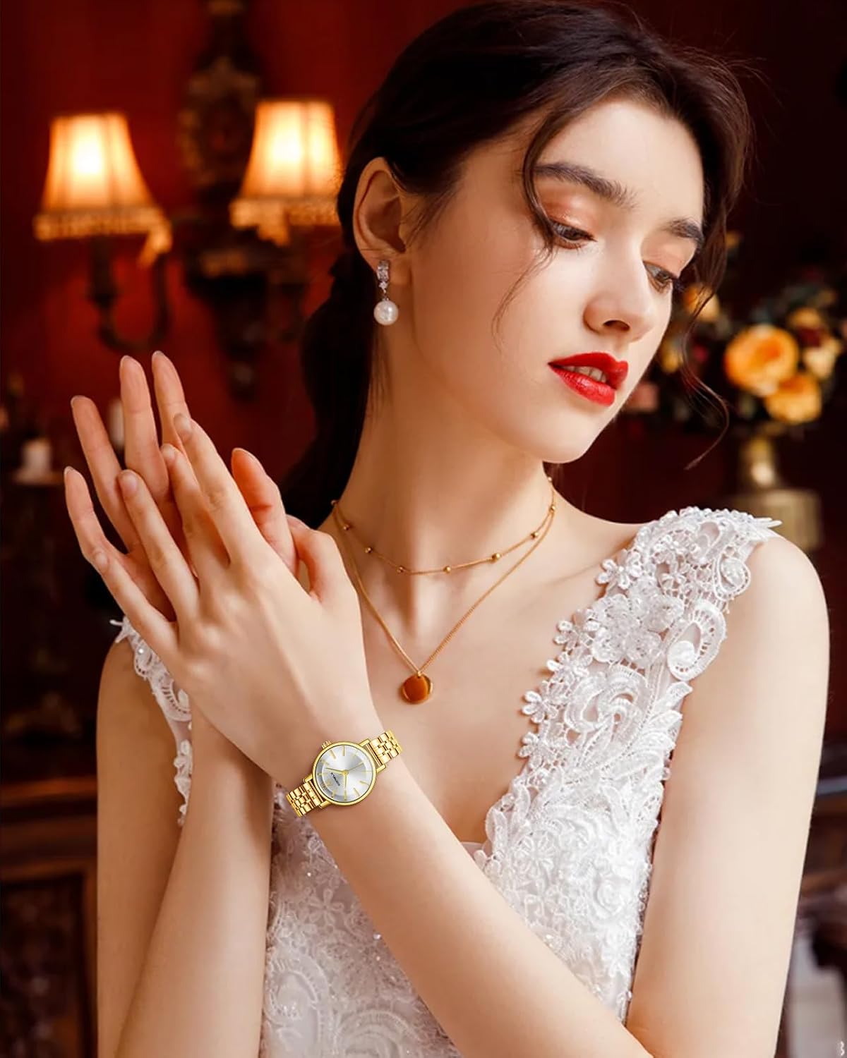 Detalle 2 de CIVO Damen Uhr 26 mm Edelstahl Quarz