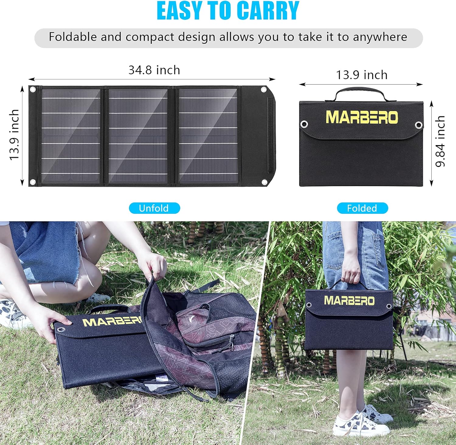 Thumbnail 1 de MARBERO 30W Portable Solar Panel Charger