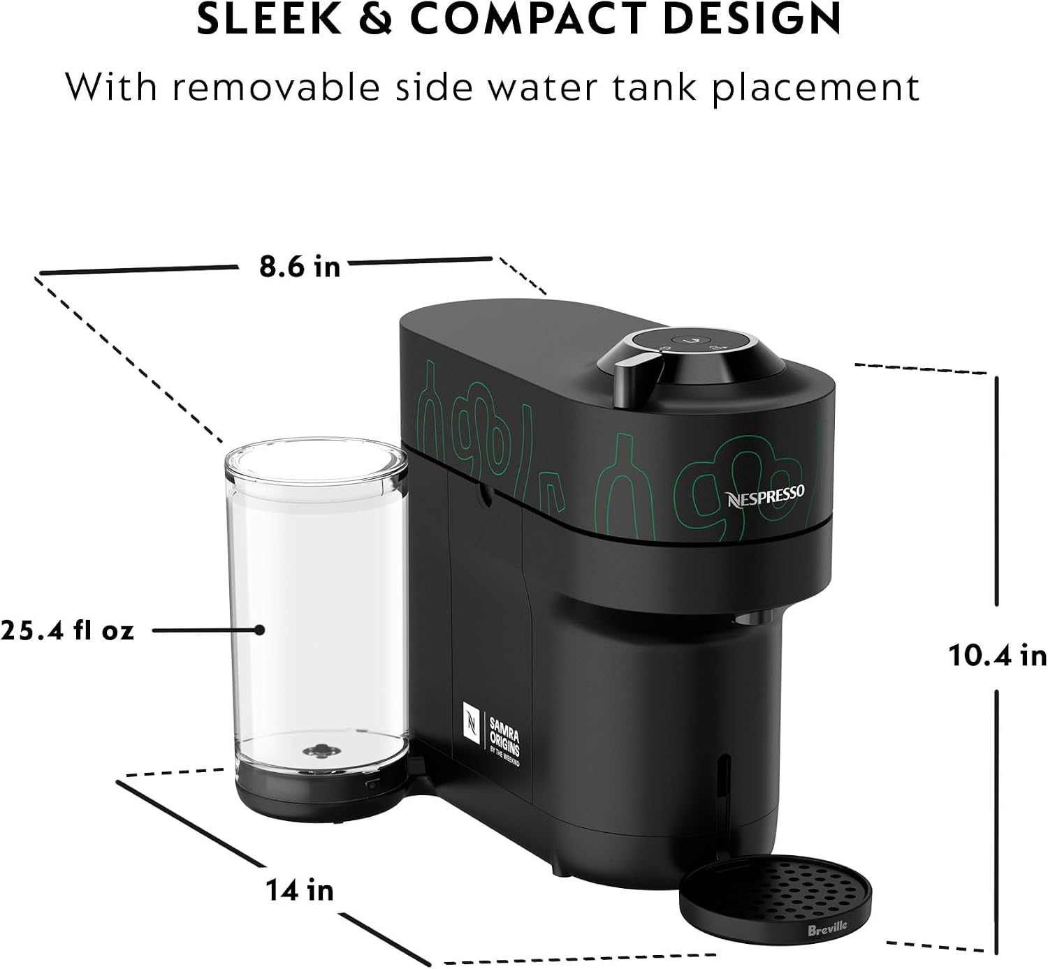 Detalle 2 de Nespresso Vertuo Pop+ Coffee and Espresso Maker, Metad Green