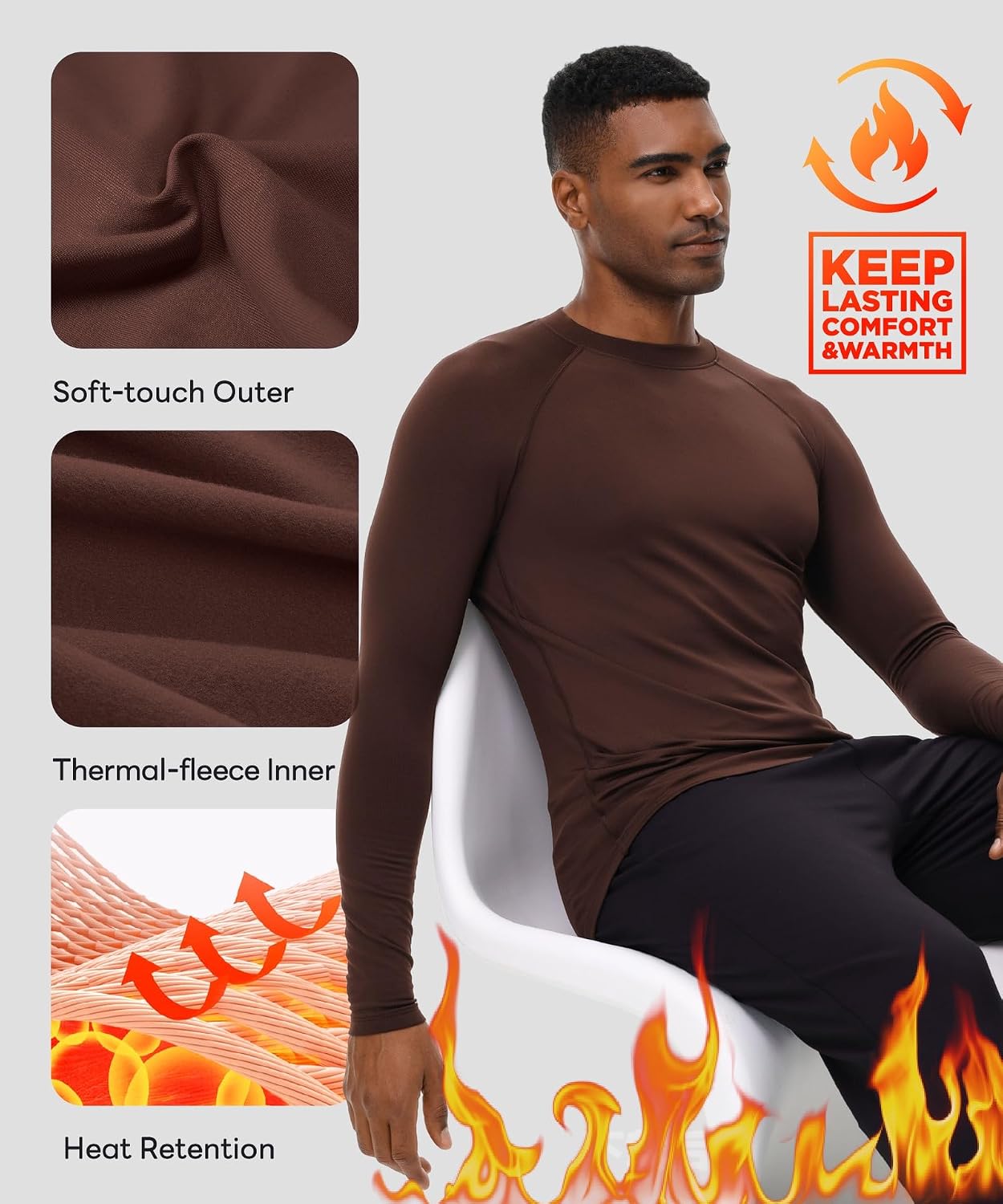 Thumbnail 4 de HUGE SPORTS Maglia Termica Uomo 88% poliestere