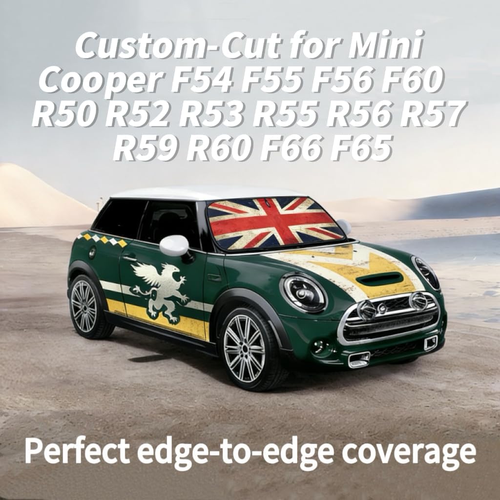 Detalle de Mini Cooper windshield sun shade, 210T reflective fabric