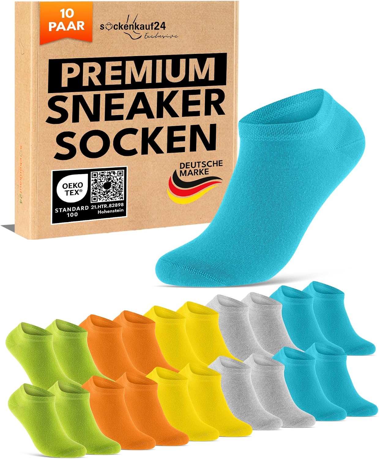 Thumbnail 1 de 10 Paar Premium Sneaker Socken Herren & Damen