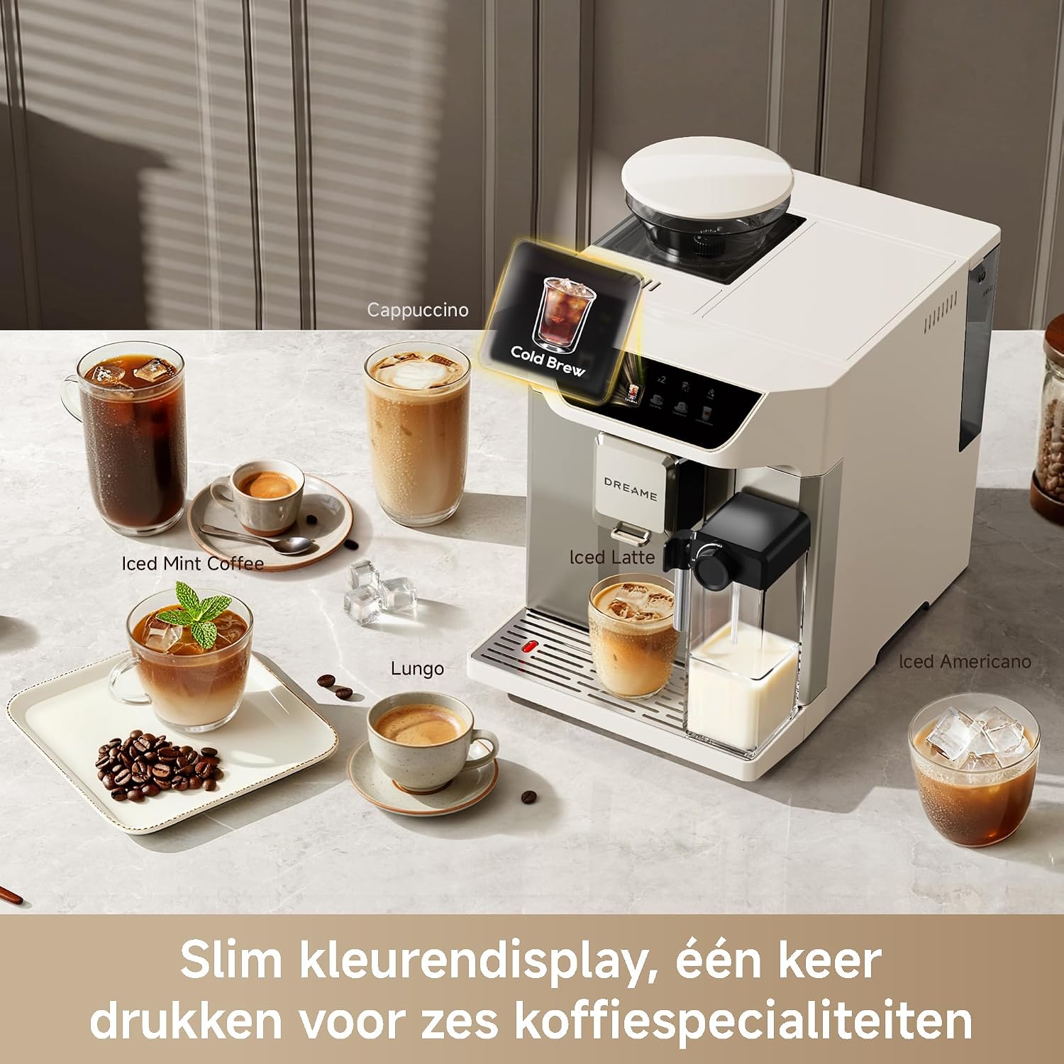 Detalle de Dreame Ecceluxe™ Master FCM60 volautomatische espressomachine met cold brew