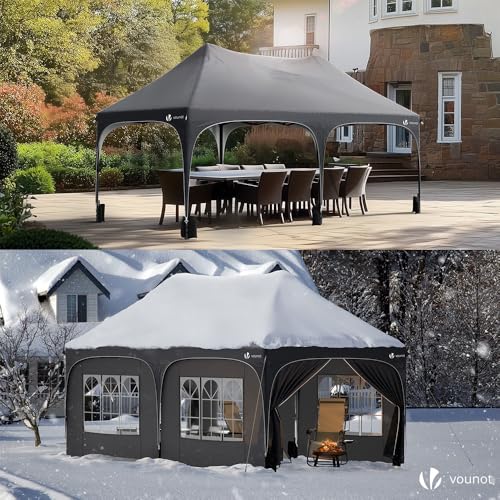 Detalle de VOUNOT 3mx6m Pop Up Gazebo with 6 Removable Sidewalls & 6 Weight Bags – Grey