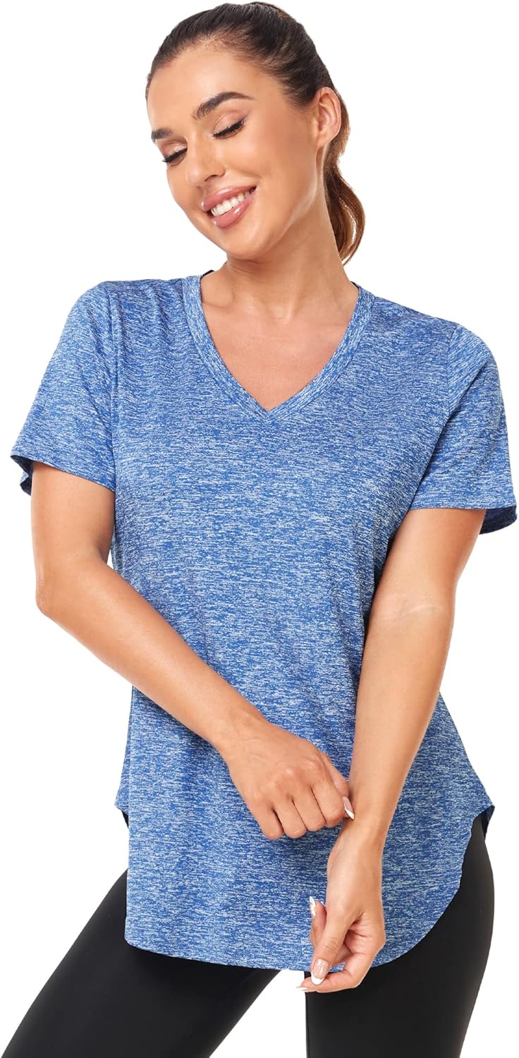 Thumbnail 6 de Deaviya Women's Sports T‑Shirt Gym Tops V Neck UK – Short Sleeve Workout Top