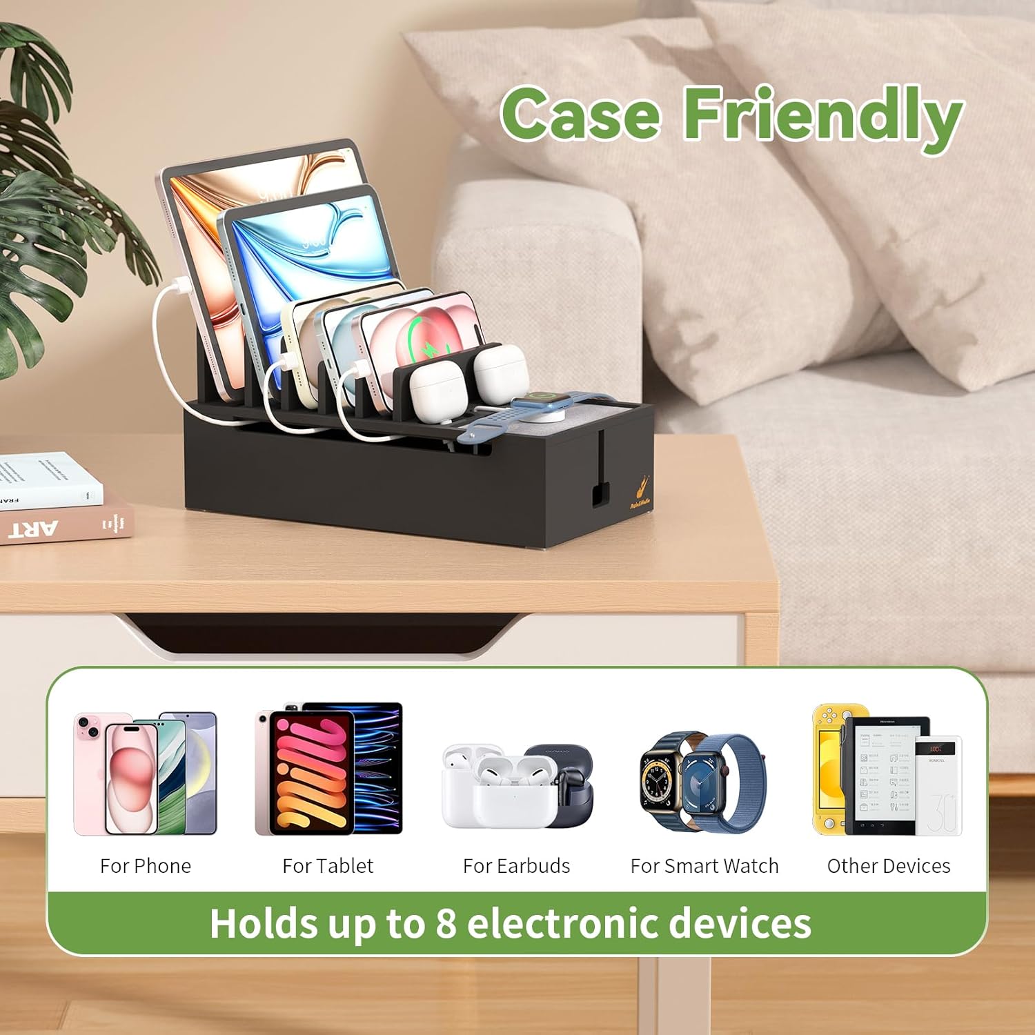 Thumbnail 4 de Pezin & Hulin Charging Station Bamboo cable organiser for multiple devices