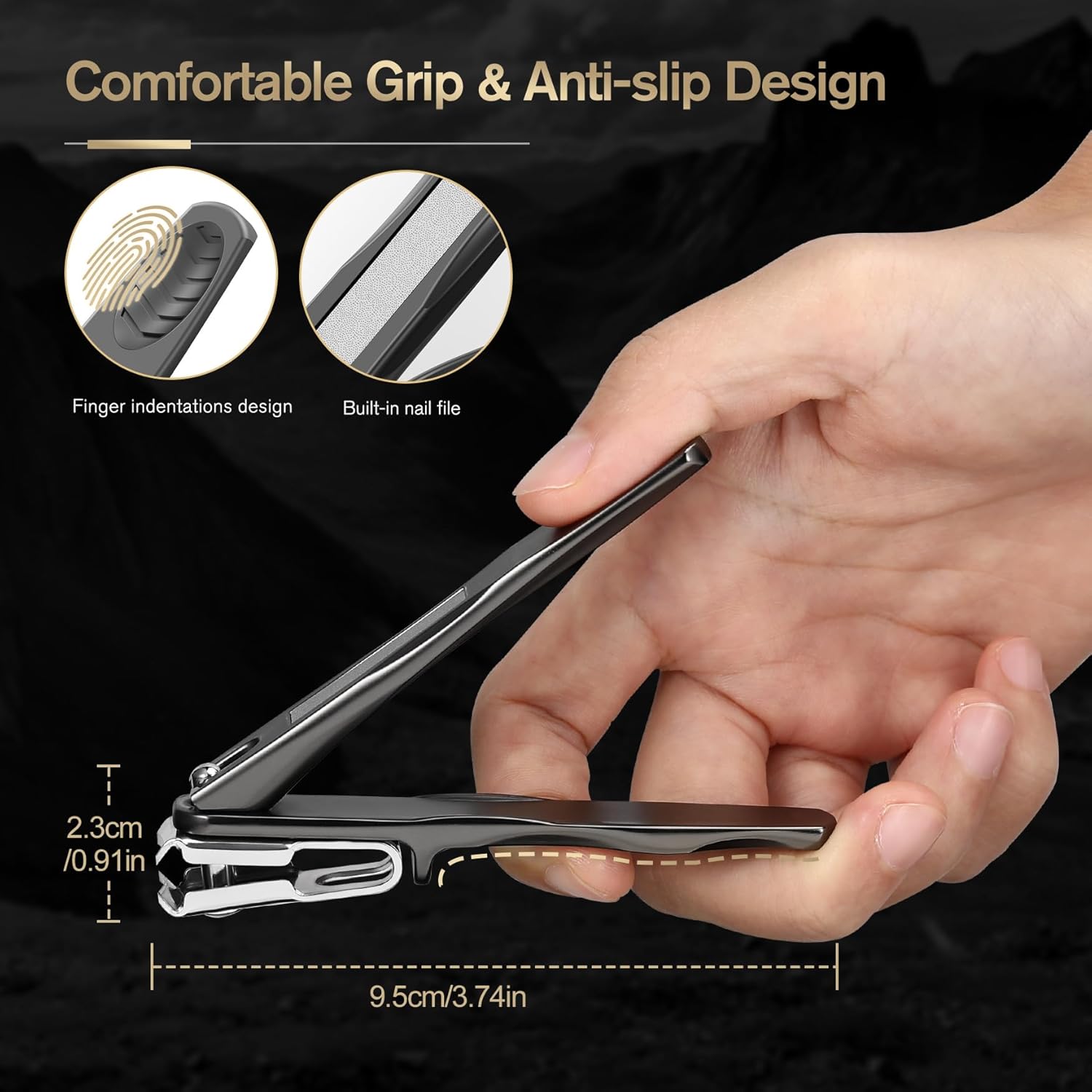 Detalle 2 de FERYES 360° Rotating Nail Clippers for Seniors – Long-Handle Toenail Clippers for Thick Nails