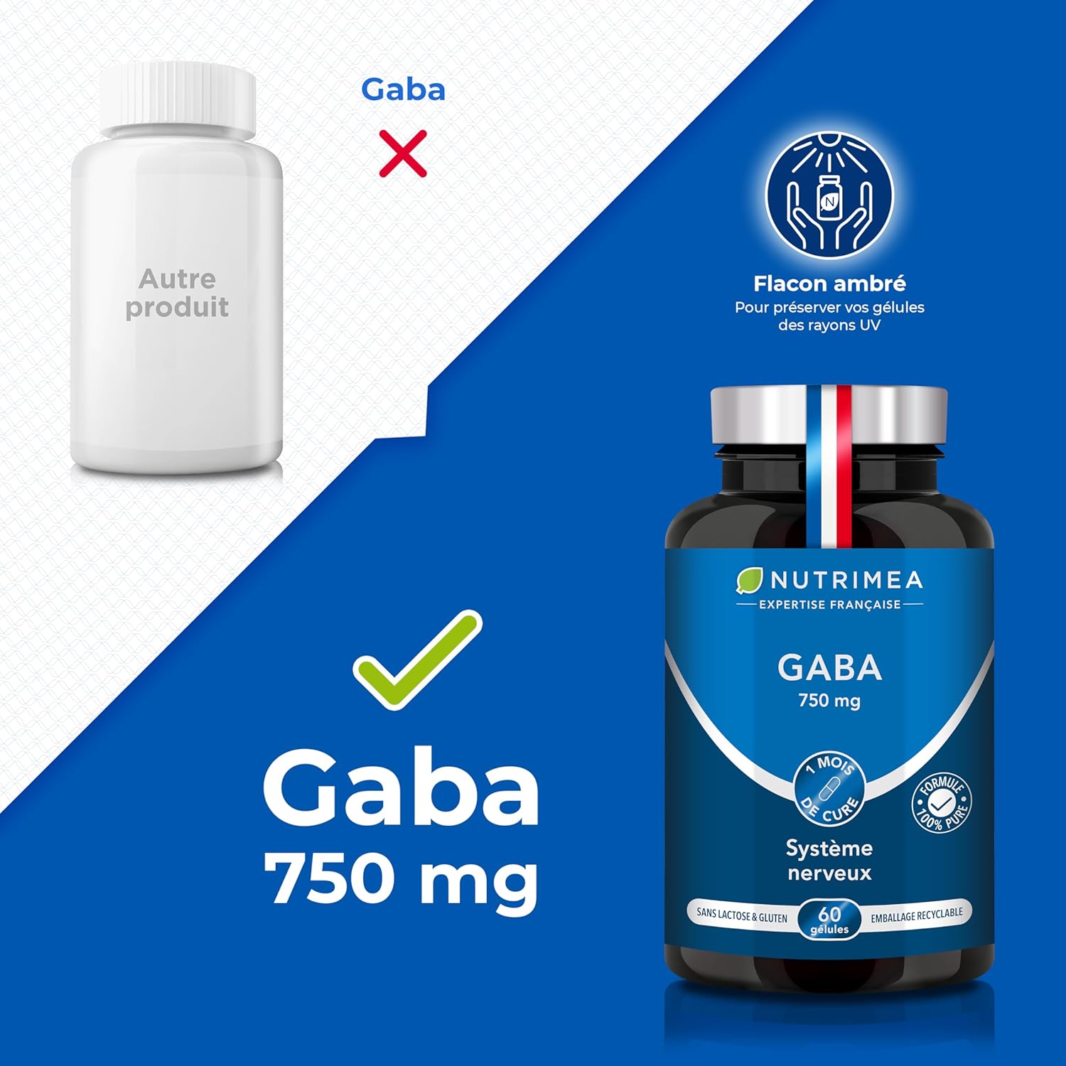 Thumbnail 2 de GABA 750 mg/j Sans Excipient Nutrimea — calme, sérénité et sommeil plus serein