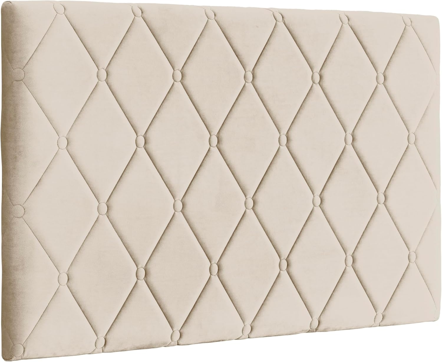 Thumbnail 6 de Baroni Home Testata del Letto Imbottita in Velluto Beige con Struttura MDF - 152x55 cm
