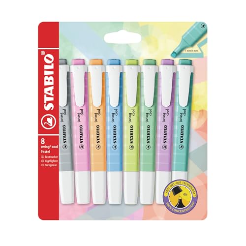 Detalle de STABILO Swing Cool Pastel: marcador retráctil en formato bolígrafo para uso escolar