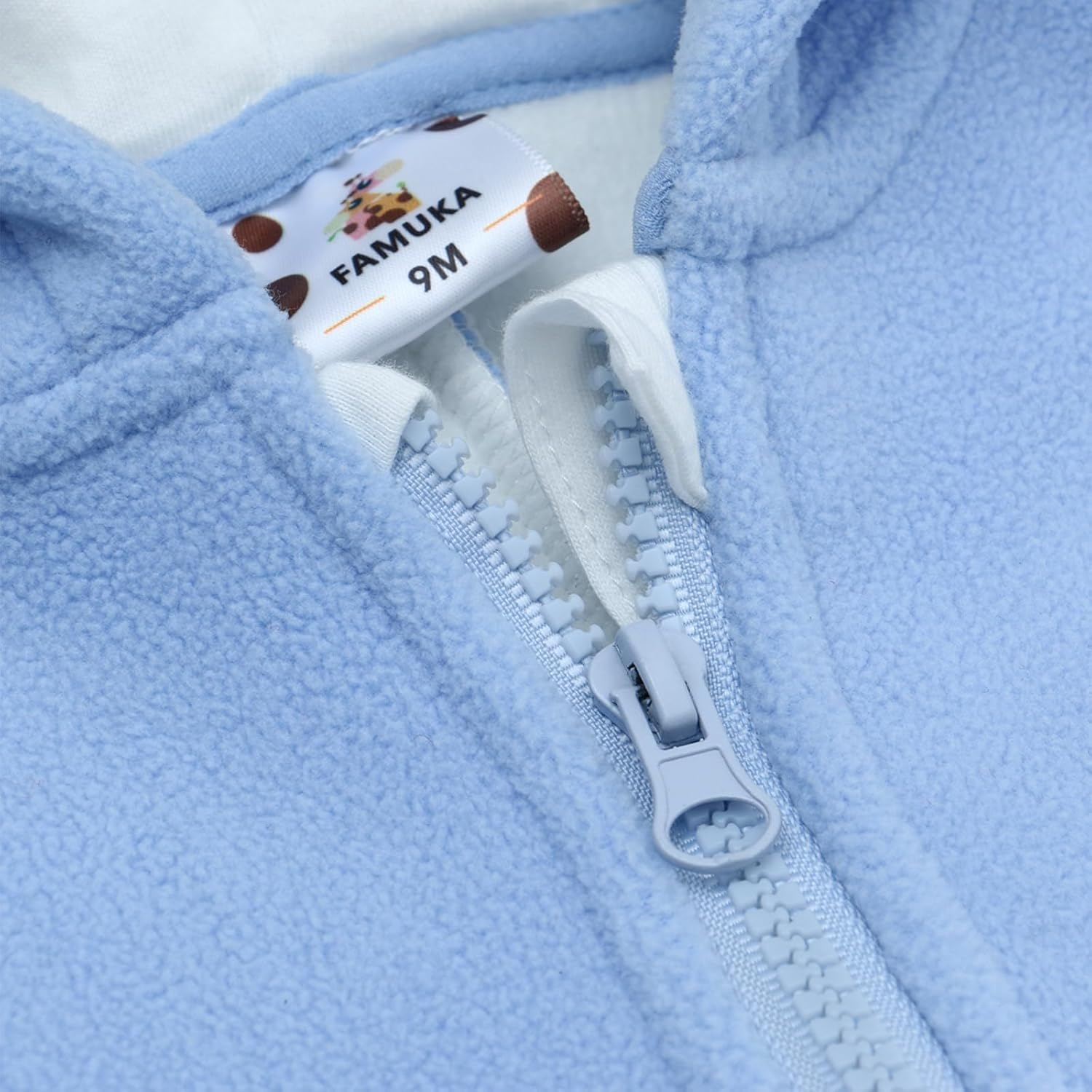 Thumbnail 3 de Famuka newborn cartoon fleece hooded jacket coat (zip-up) for baby boys and girls