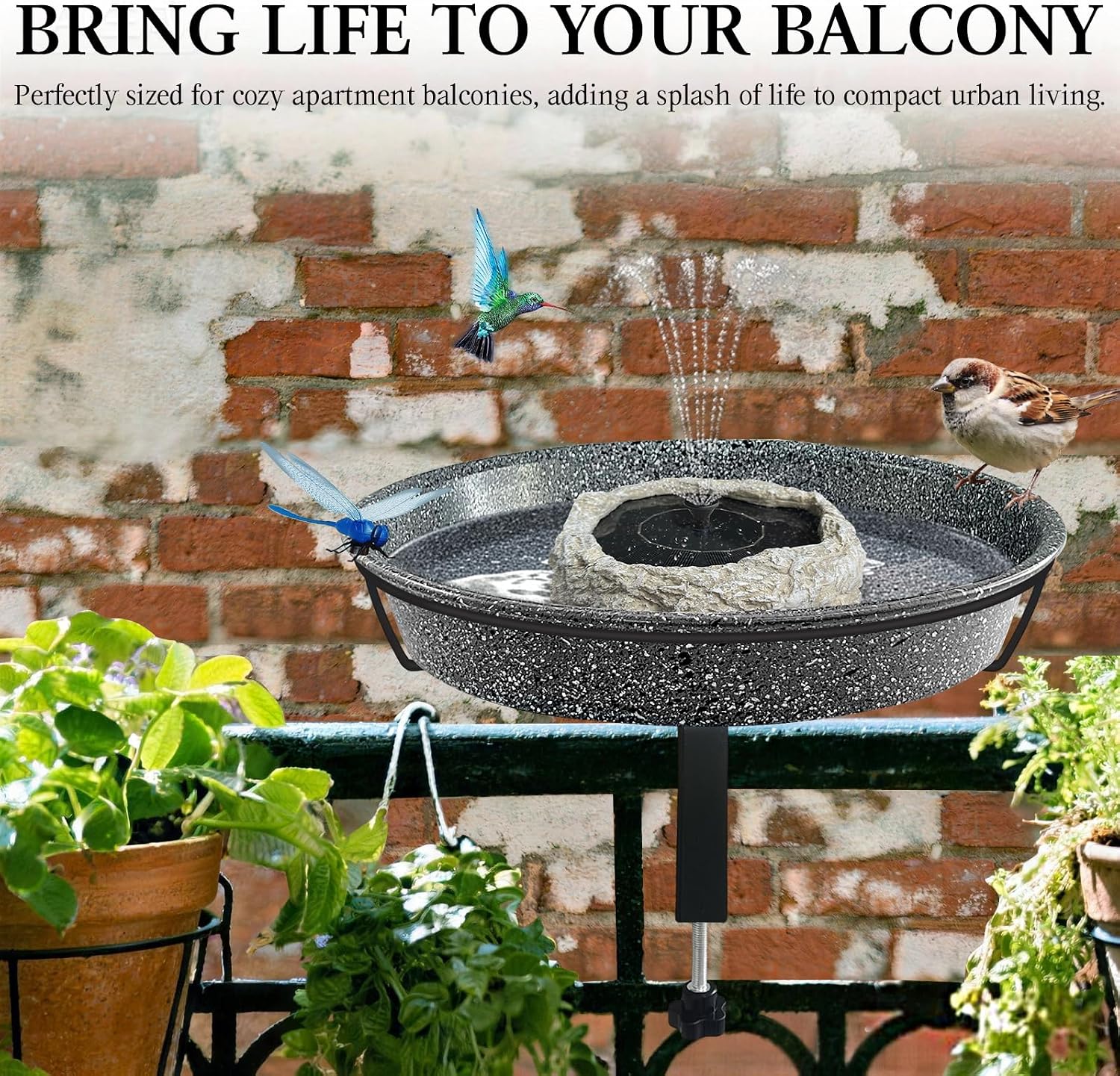 Thumbnail 3 de Deck-Mounted Metal Bird Bath, 11.5-inch
