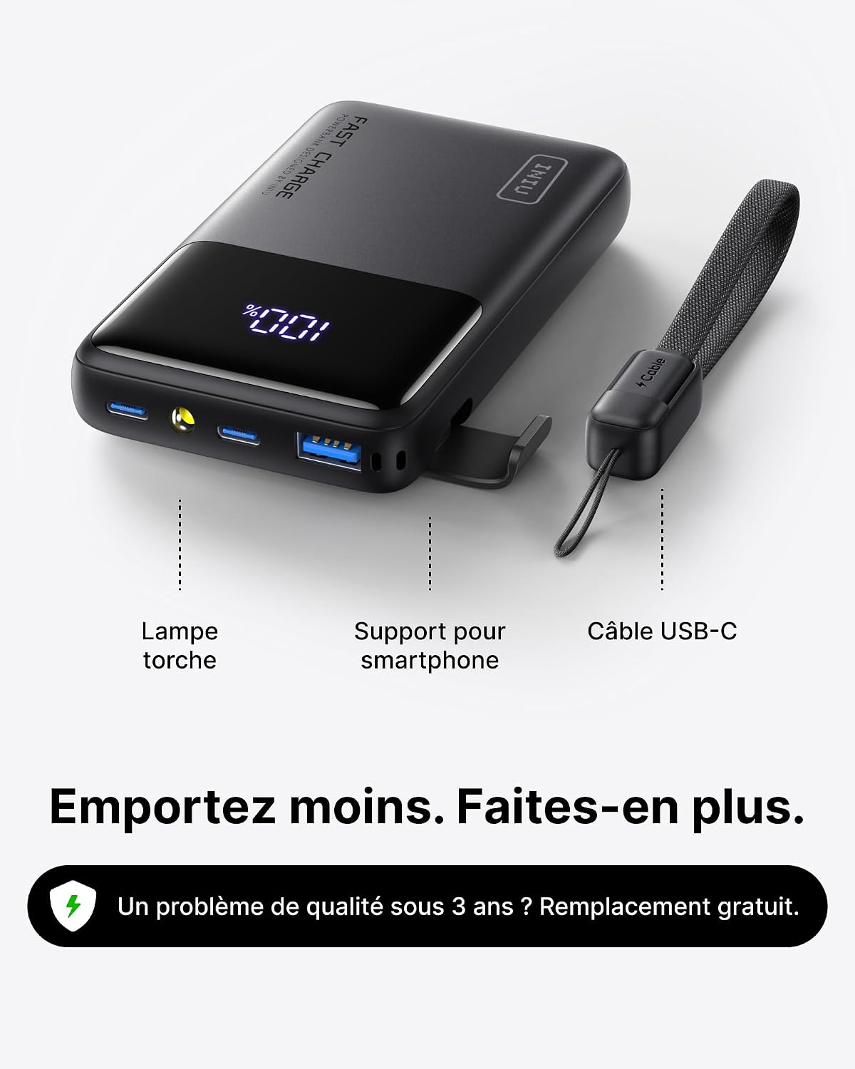 Thumbnail 4 de INIU 10000mAh Batterie Externe 45W – Puissance portable et pratique pour le quotidien