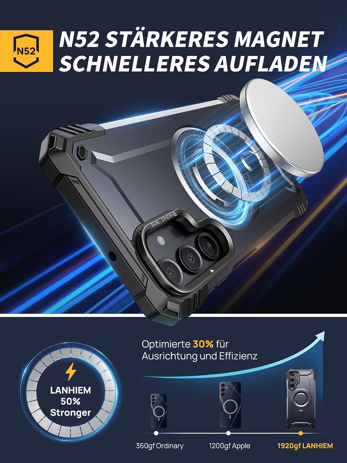 Detalle 2 de Lanhiem Samsung Galaxy A16 Hülle 2 Schutzfolien