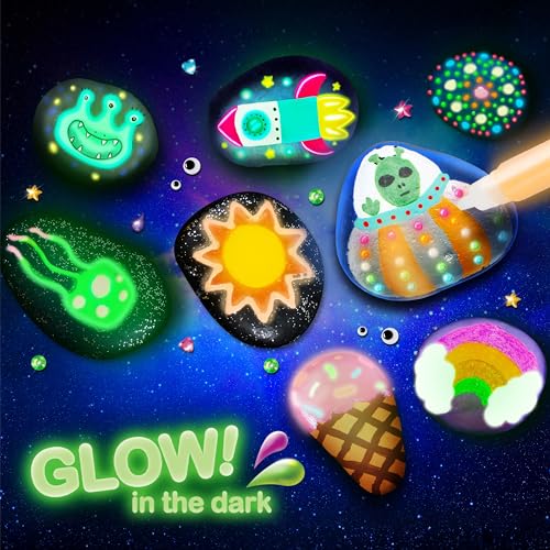 Detalle 2 de Joyin Rock Painting Kit - Glow in The Dark Rock Kit for Kids (Ages 6-12) by JOYIN