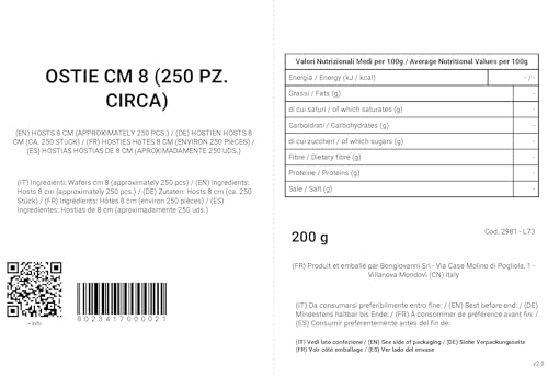 Thumbnail 2 de OSTIE 8 cm di Bongiovanni Farine e Bonta' Naturali – confezione da ca. 250 pezzi