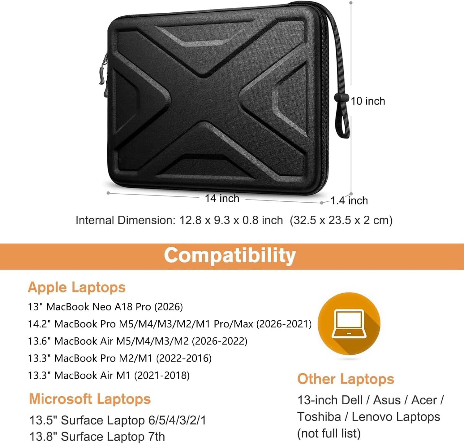 Thumbnail 1 de SITHON Hard Shell Laptop Sleeve with shock protection for 13-inch laptops and tablets