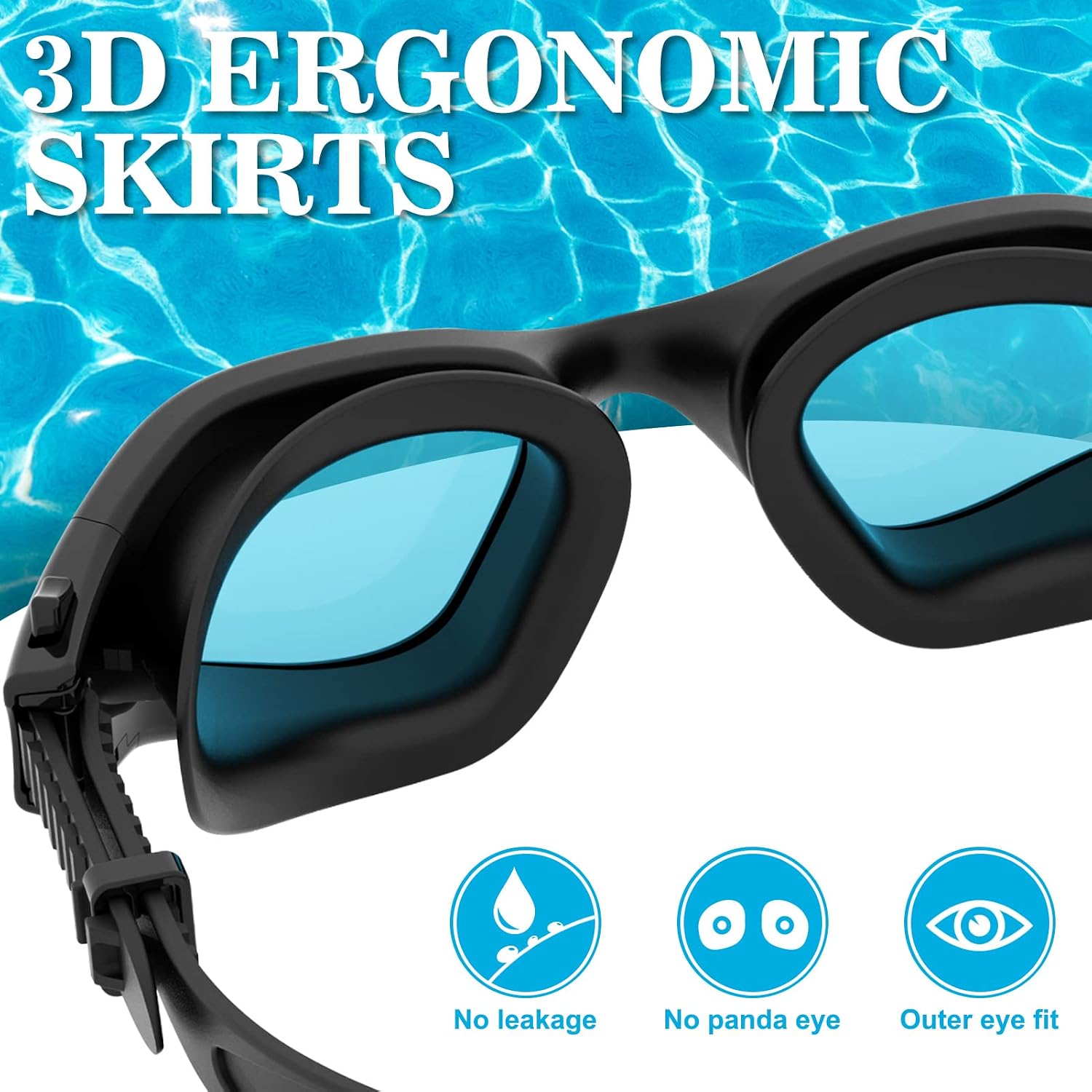 Detalle 2 de WIN.MAX Swimming Goggles with Silicone Frame