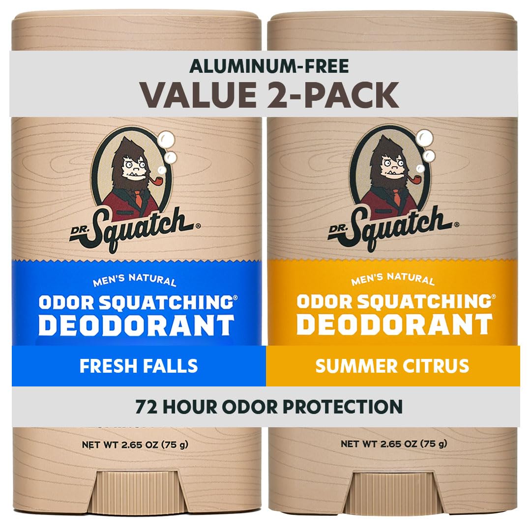Detalle 2 de Dr. Squatch Aluminum-Free Natural Deodorant for Men (Coconut Castaway + Fresh Falls) 2-Pack, 2.65 oz