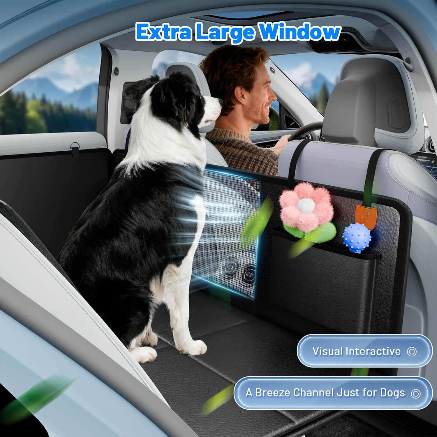 Thumbnail 6 de Dog Car Seat Cover, 2025 PU Hard Bottom Hammock for Car – Heavy-Duty Back Seat Extender for Pets