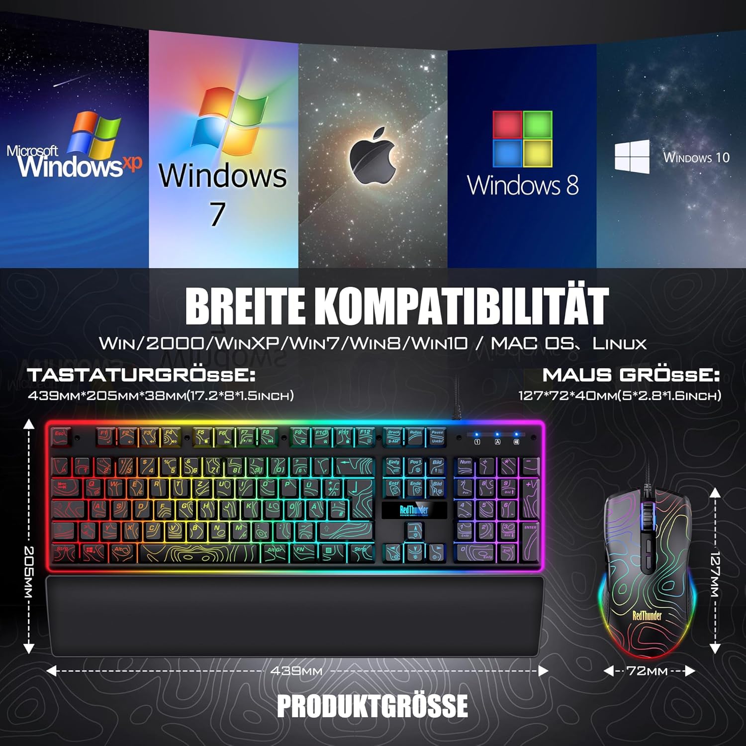 Thumbnail 6 de RedThunder K10 Gaming Tastatur und Maus Set 7200 DPI