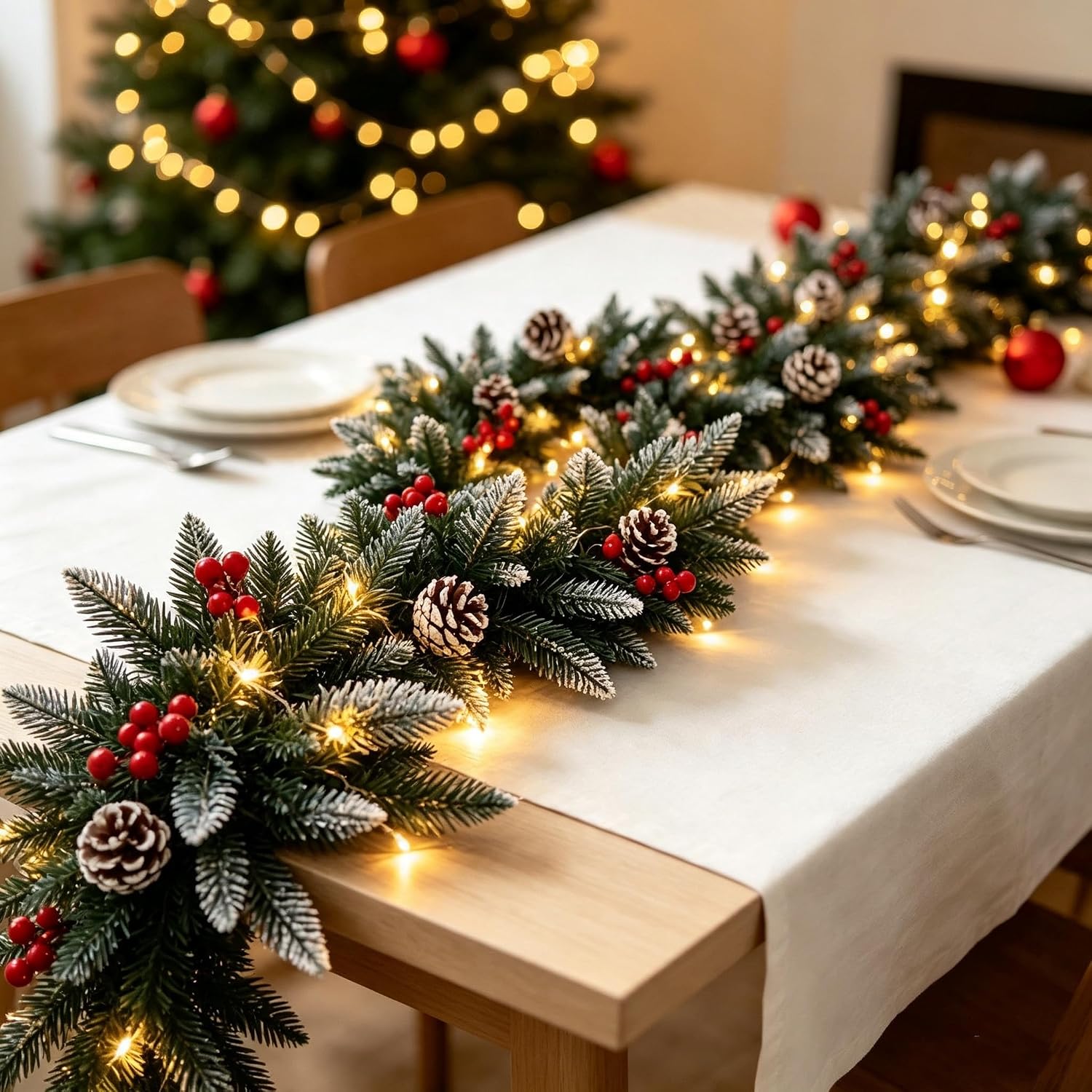 Thumbnail 5 de YOLOK YN-002 9 ft Artificial Christmas Garland with 50 LED Lights