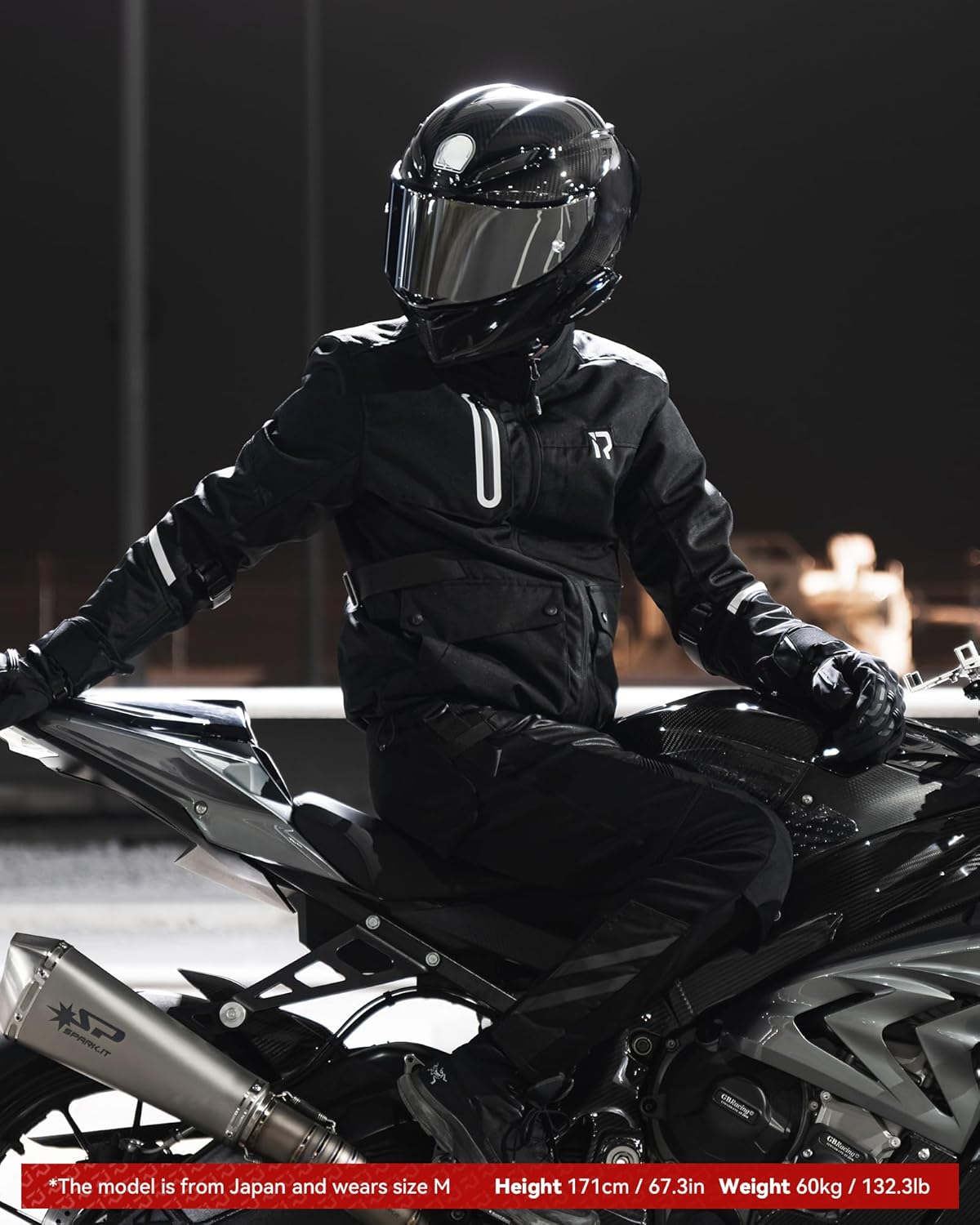 Thumbnail 1 de RIDEIRON Giacca moto uomo con protezioni CE, fodera rimovibile e strisce riflettenti