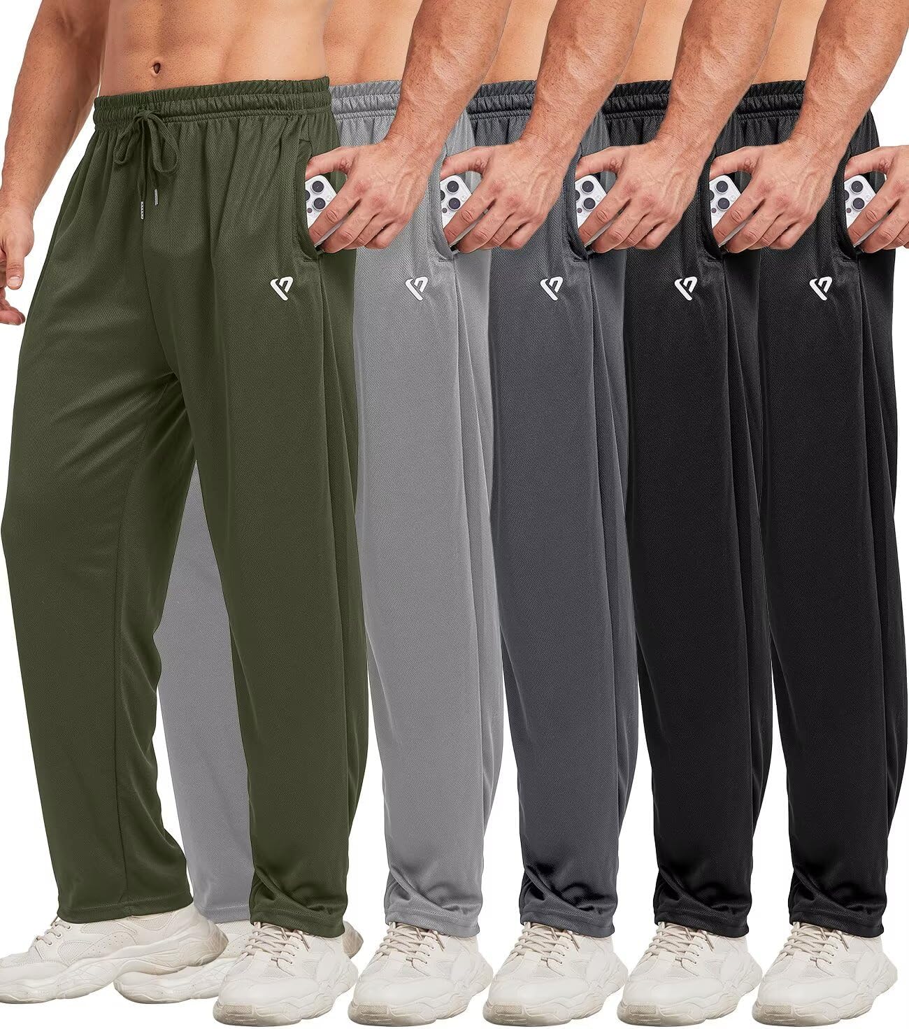 Thumbnail 6 de 5 Pack Mens Sweatpants Joggers with Zip Pockets