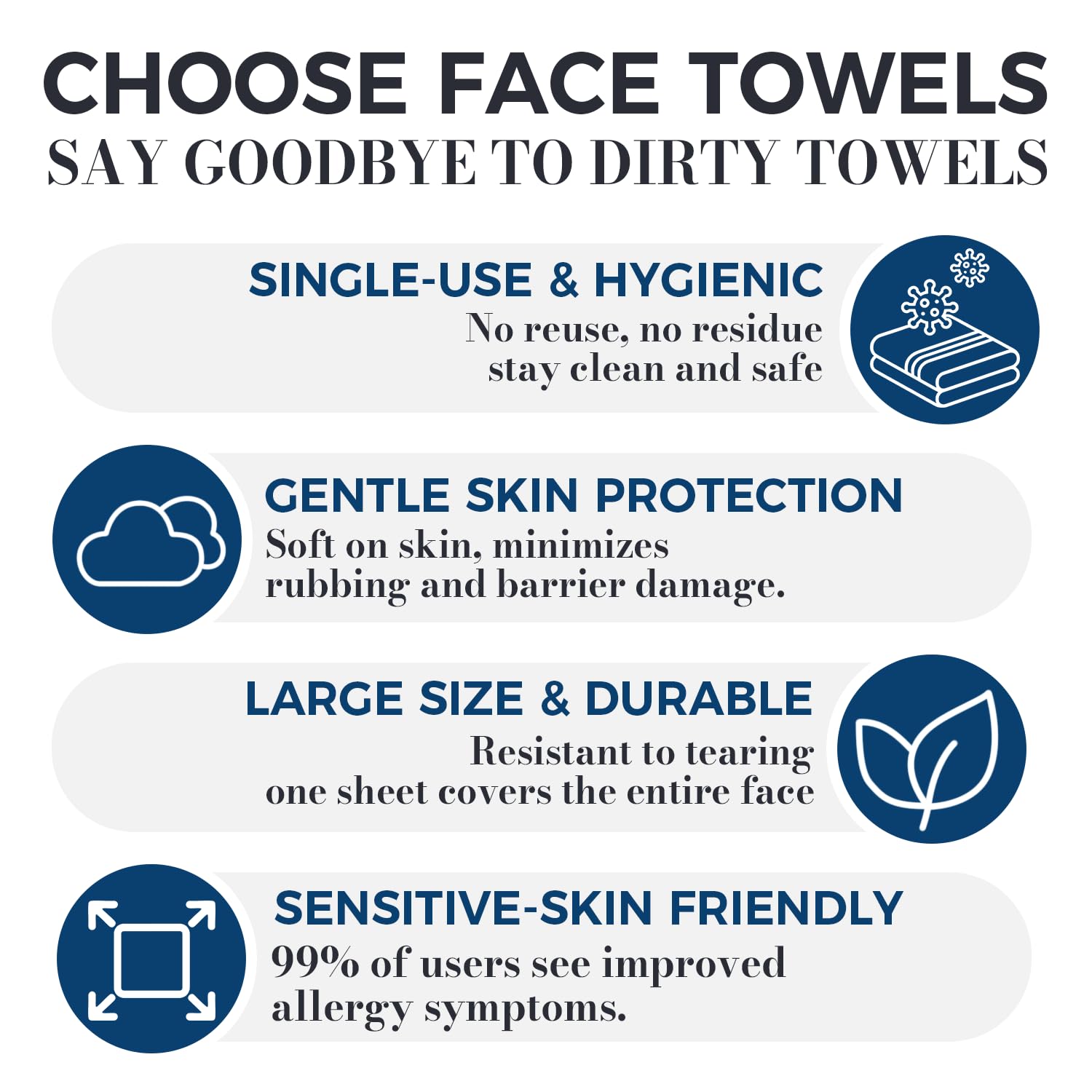 Detalle de Disposable Face Towels, 30 Count