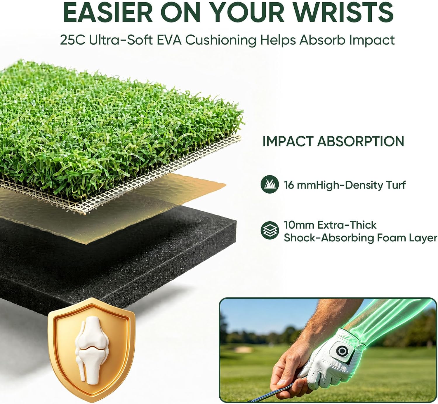 Detalle 2 de Ponsonbay Golf Hitting Mat with 100-Ball Tray
