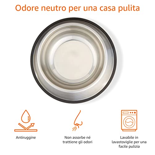 Detalle de Amazon Basics Ciotola per cani in acciaio inox – confezione da 2, 1000 ml