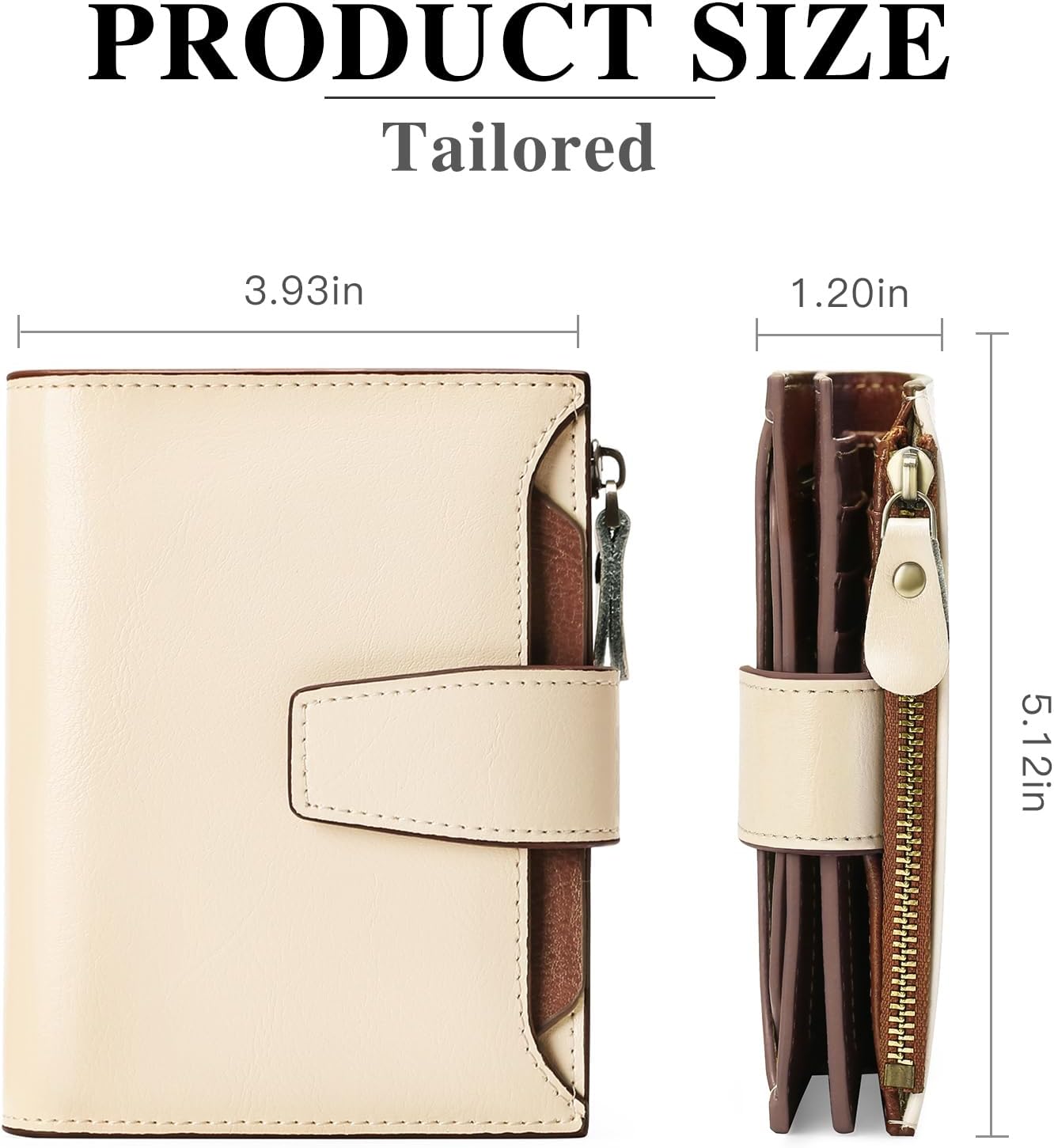 Detalle 2 de SENDEFN women’s RFID blocking genuine leather small compact bi-fold wallet with ID window
