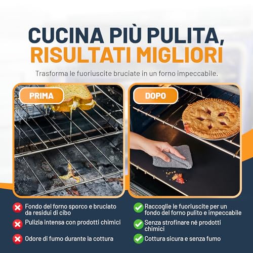 Thumbnail 3 de Linda’s Essentials Tappetini Forno (2 Pezzi) - Tappetino antiaderente forno 32x50 cm, riutilizzabile e resistente al calore