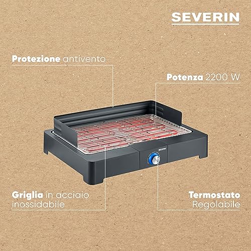 Thumbnail 3 de SEVERIN Barbecue Elettrico da Tavolo 2200W PG 8565: barbecue domestico sicuro e pratico