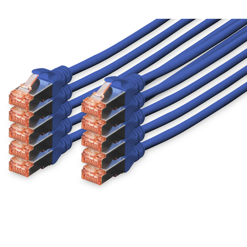 Detalle de Digitus Cable de Red S-FTP Cat. 6 LSZH 0.5m Azul 10 Uts