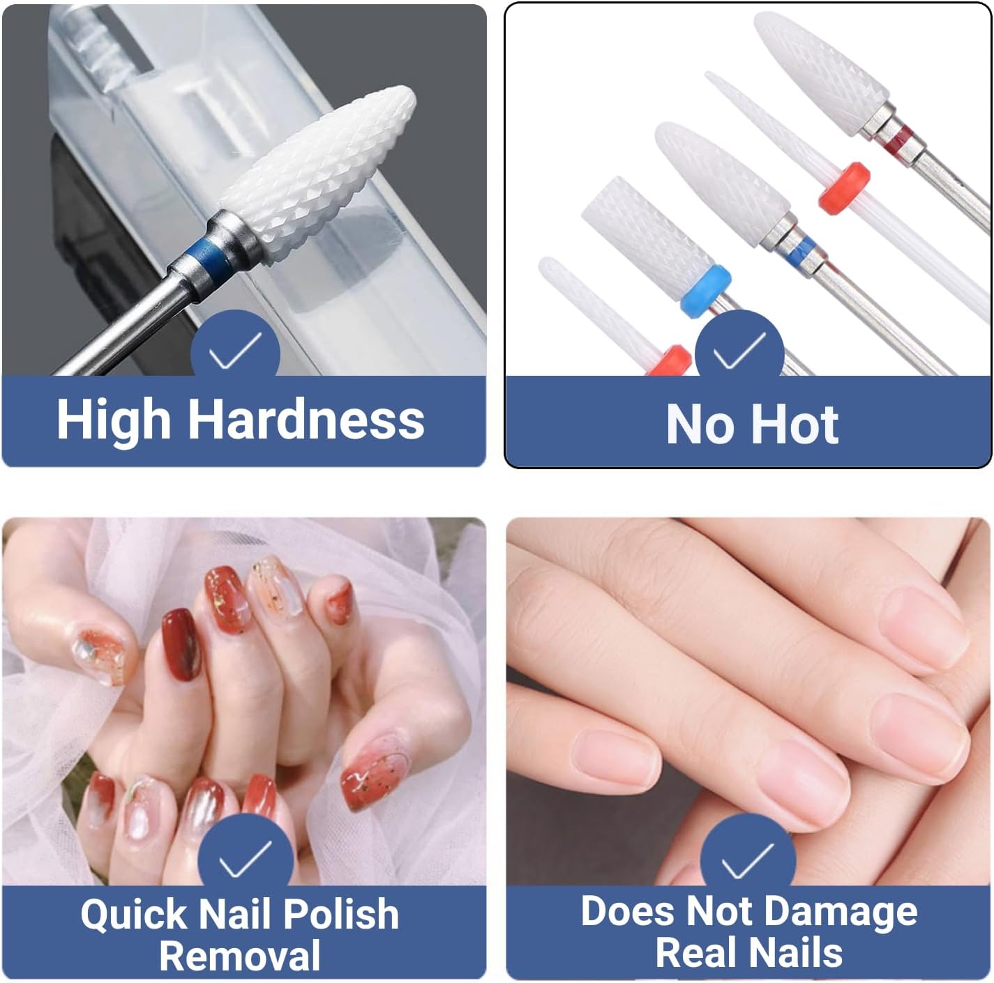 Detalle de 12 pezzi Ceramica Fresa Trapano per Rimuovere la Pelle Morta delle Unghie – Set Professionale per manicure/pedicure
