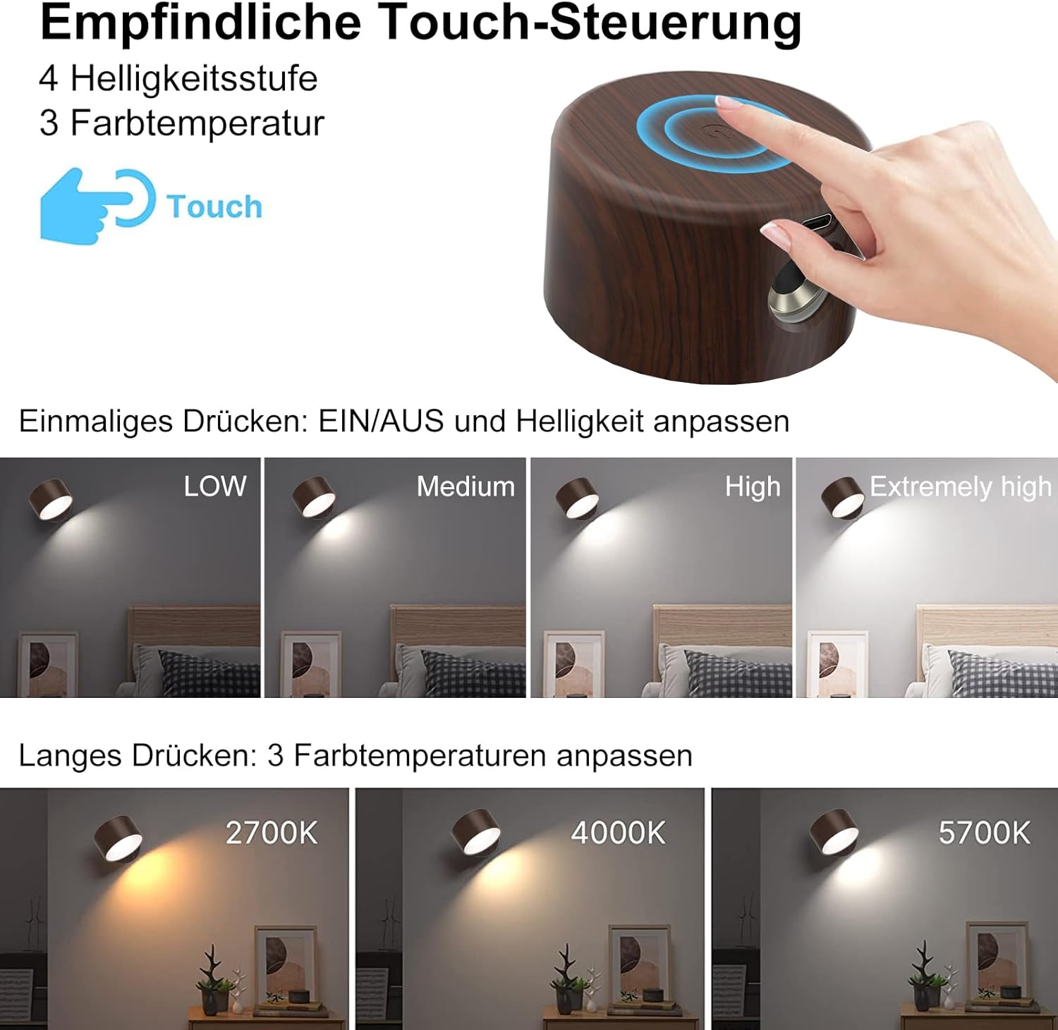 Thumbnail 1 de Amicool LED Wandleuchte 2 Stück