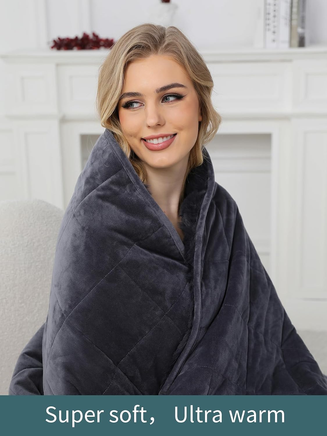 Detalle de Satwip SFF-WB Weighted Blanket, 15 lb, 60 x 80 inches, Space Gray