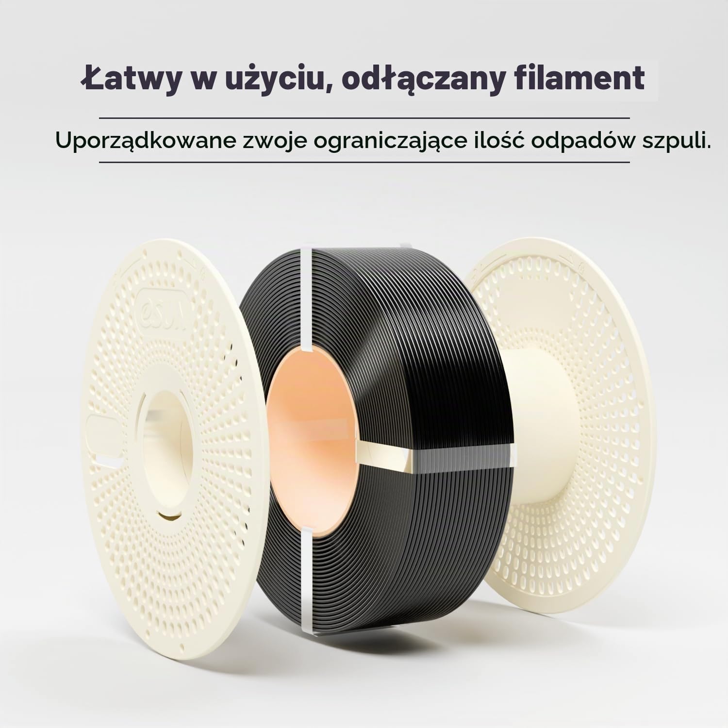 Thumbnail 1 de eSUN PLA-BasicTZ PLA Basic – szary filament PLA 1,75 mm, 1 kg, refill bez szpuli