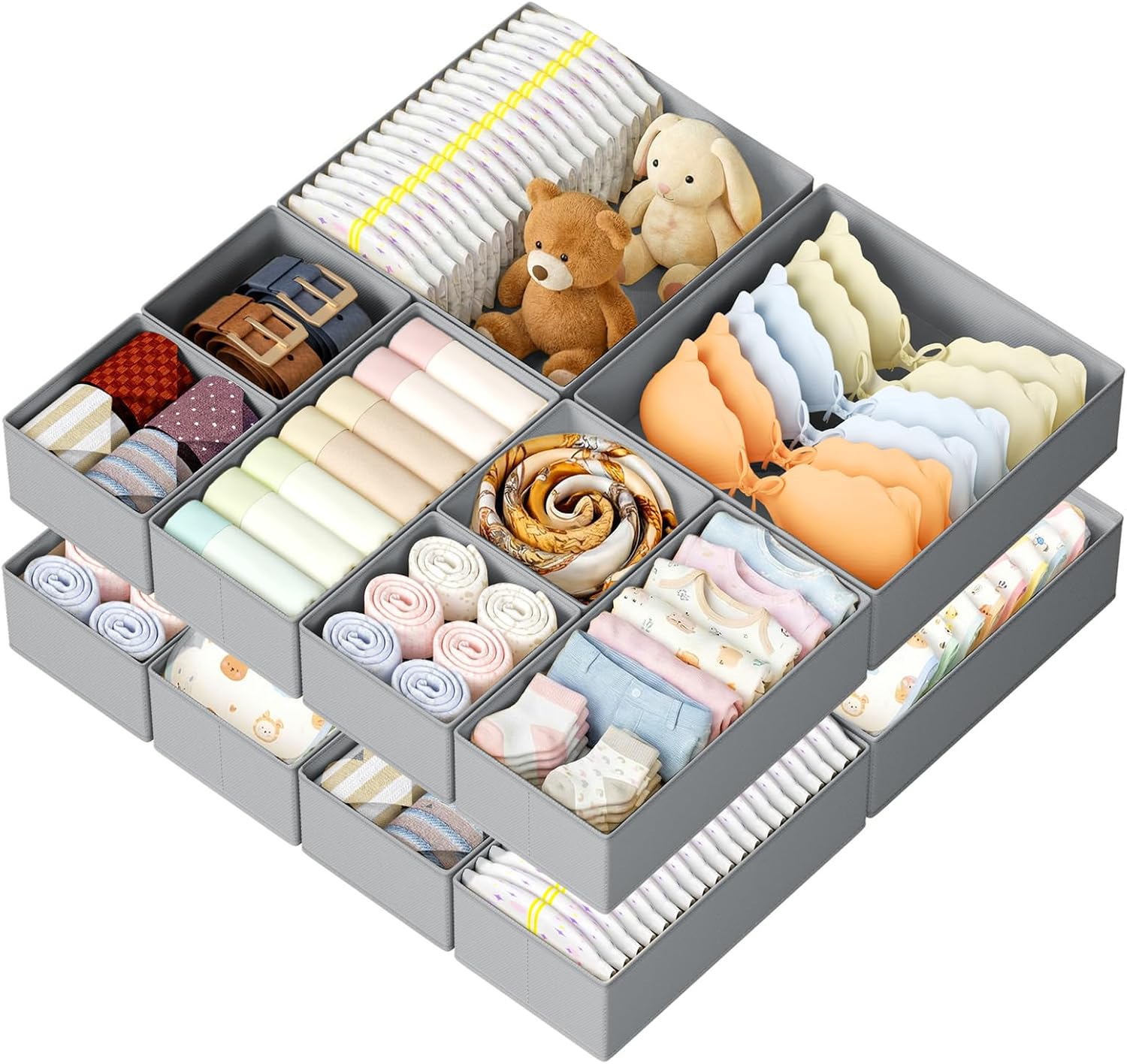 Detalle 2 de DIMJ Drawer Organizer 14-Pack for Clothes