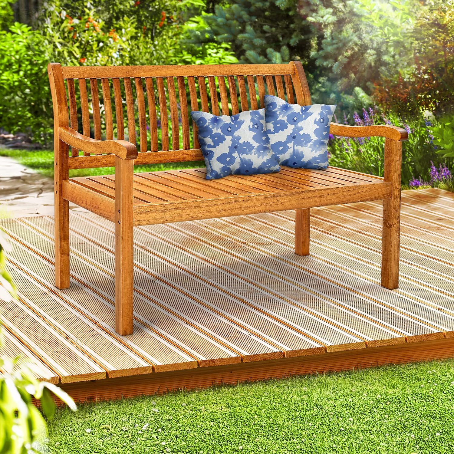 Detalle de tillvex TVGTB06 houten tuinbank 150 cm van massief populierenhout